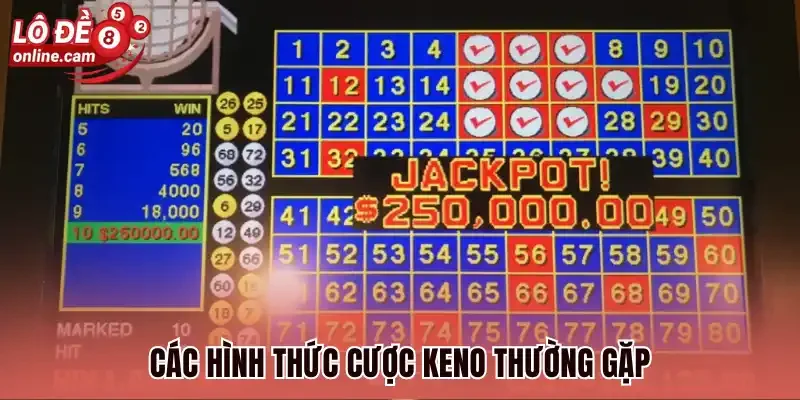 Lô Đề Keno - Cách Chơi Keno Trực Tuyến Và Cơ Cấu Giải Thưởng 2 Các hình thức cược Keno thường gặp