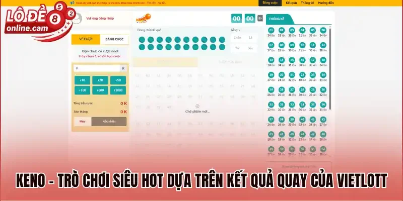 Sin88 - Sân Chơi Lô Đề Trực Tuyến Xanh Chín Nhất 2026 2 Keno - Trò chơi siêu hot dựa trên kết quả quay của Vietlott
