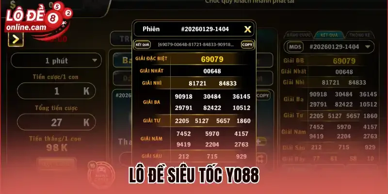Yo88 - Bùng Nổ Thưởng Lớn Cùng Game Lô Đề Trực Tuyến 2 Lô đề siêu tốc Yo88
