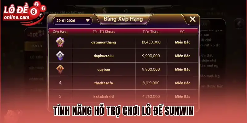 Sunwin - Cổng Game Chơi Lô Đề Uy Tín Đổi Thưởng Đến 1:99 3 Tính năng hỗ trợ chơi lô đề Sunwin